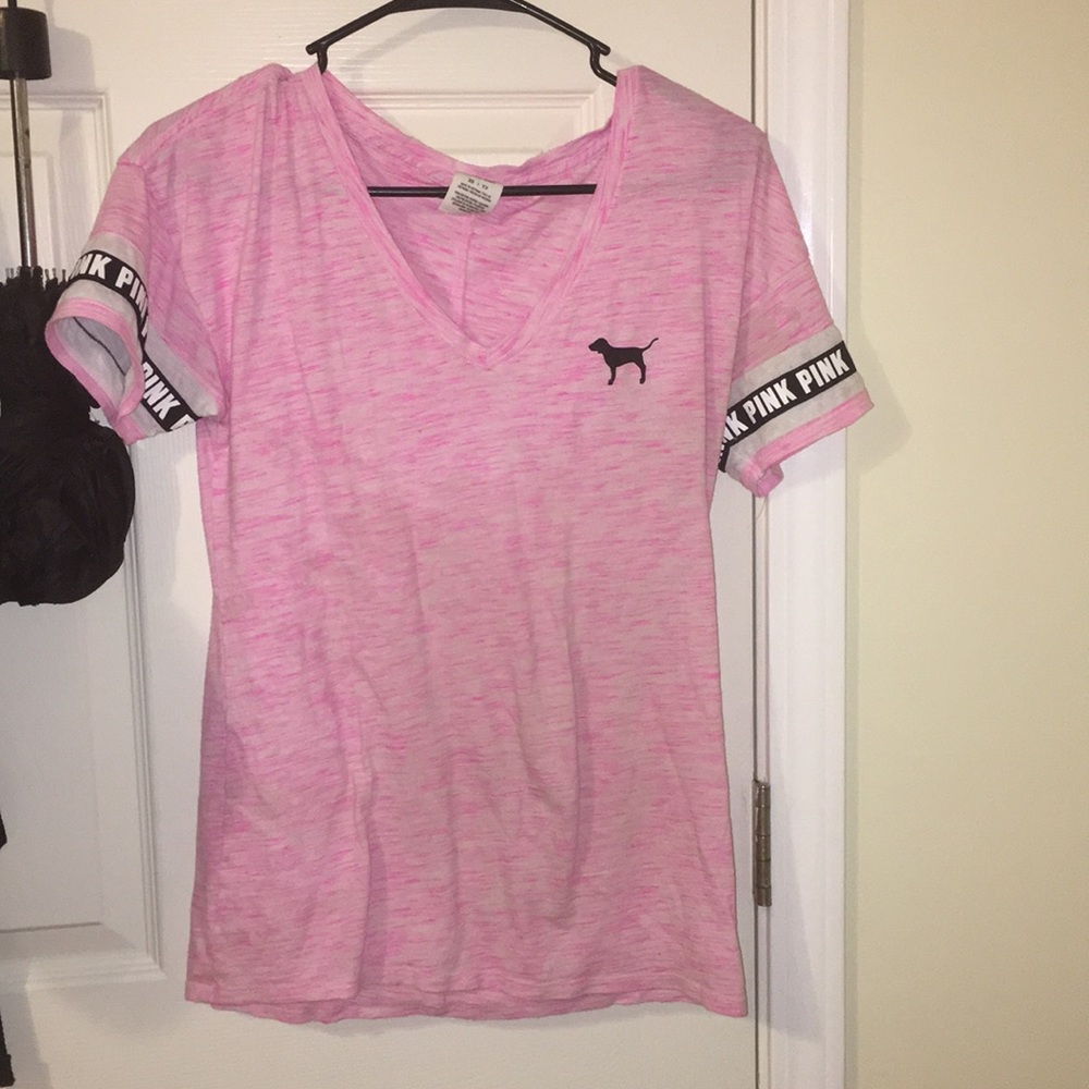 PINK Loose V-Neck Shirt🐠